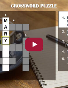 Crossword puzzle that is starting a word with Mary.